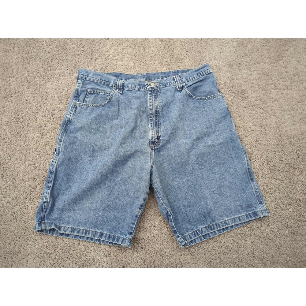 Wrangler Jeans Shorts Mens 40 Blue Inseam: 9"‎ Carpenter Utility Workwear